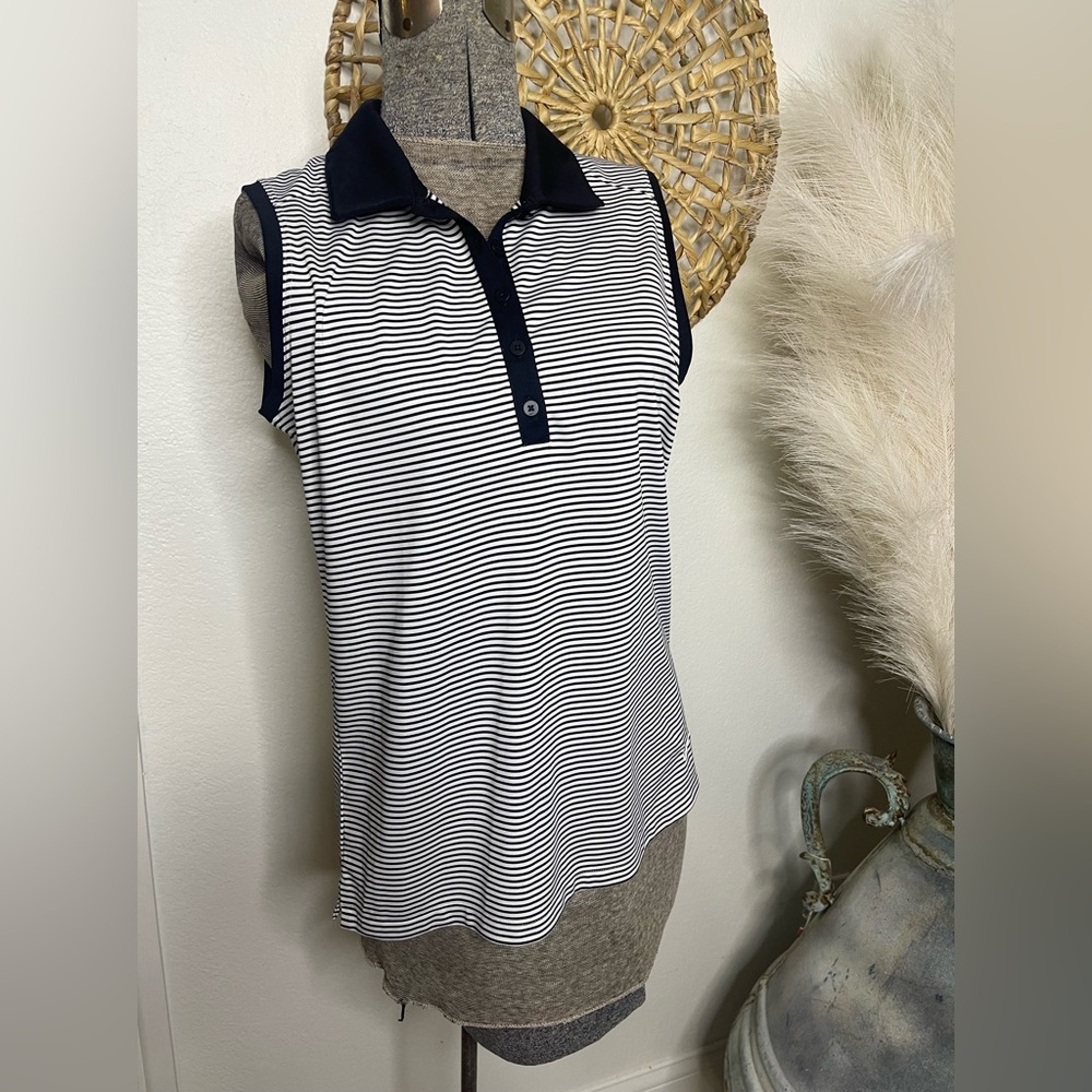 Nike Black and White Polo Tank Top